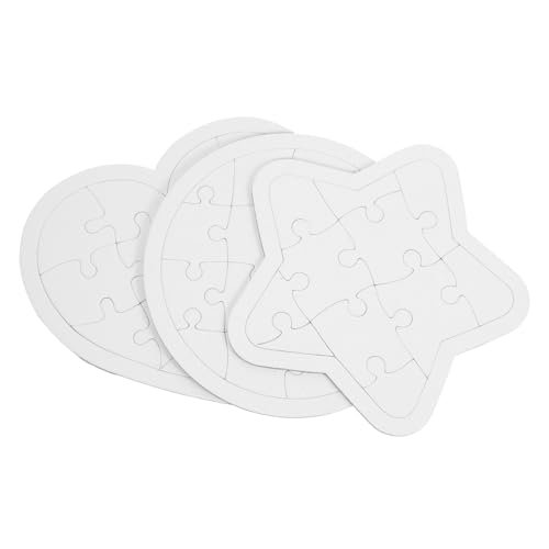 ifundom 6 Stück Puzzle laubsäge rätsel zabawki stymulujące rozwój laubsägen Set für DIY-Rätsel leer individuelle Rätsel Papier Weiß von ifundom