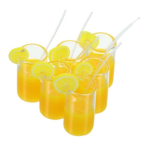 ifundom 6 Stück Shiwan Limonadenbecher Mini-hausbecher Mini- - Stellen Küchenrequisiten Vor Mini-tassen Winzige Tassen Miniatur Kindergeschenk Mini-wasserbecher Yellow Glas von ifundom