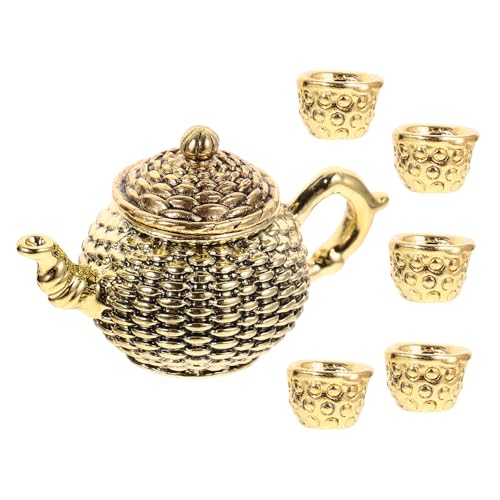 ifundom 6-teiliges Set Simulierte Teetassendekoration Desktop-Ornament Miniatur-küchenzubehör Kaffee Reisebecher Teekessel Mini- Loses Tee-Ei Sieb Nessel Zinklegierung Silver von ifundom