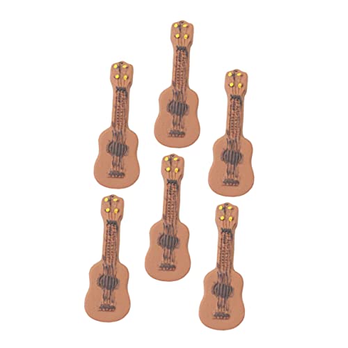 ifundom 6St Gitarren-Mikrolandschaft Miniatur-Gitarrenornament kleines Gitarrenmodell Mini-Desktop-Dekore Mini-Gitarre-Foto-Requisite Gitarrendekor Miniatur Gitarre Minigitarren Kunstharz von ifundom