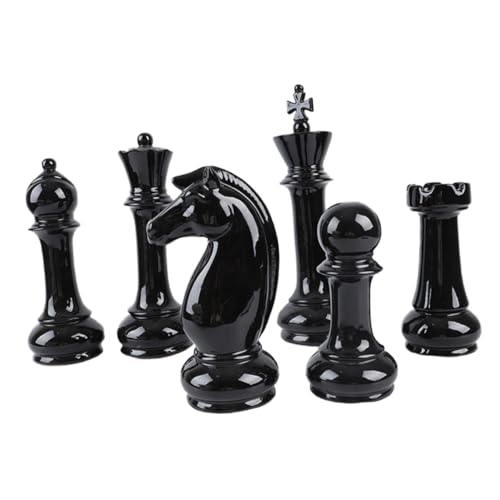 ifundom 6St Schach Ornamente schachcomputer Chess schachkassette Schachbrett Schach Wohnkultur Schach lustige Schachdekoration Schachdekor für den Haushalt Keramik Black von ifundom