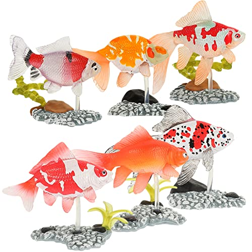 ifundom 6St Zierfischmodell Tierfiguren Fischdekor für zu Hause Künstlicher Fisch Wassertischspielzeug hühner Spielzeug Natürliche Goldfische Kinderaccessoire Fischmodelle Fisch Figur PVC von ifundom