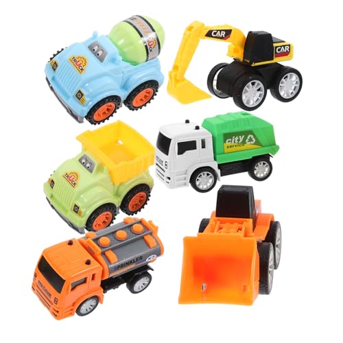 ifundom 6er Set Kinderfahrzeuge Robuste Baufahrzeuge Für Excavator Mixer Und Weitere Trucks Pädagogisches Für Jungen Und ädchen Ideal Für Drinnen Und Draußen von ifundom