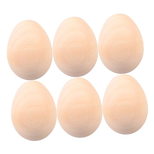 ifundom 6pcs Ostern Eier Spielzeug Montessori Sensory S Hand-gemalt Holz Eier Zeichnung Spielzeug von ifundom