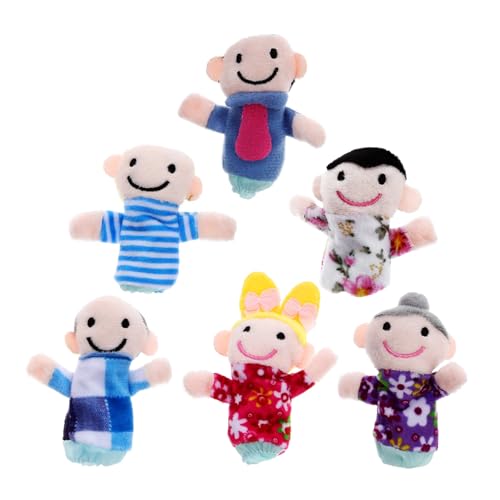 ifundom 6st Fingerpuppenspielzeug Dekorative Figurenpuppe Familienmitglieder Marionetten Puppen Zum Geschichtenerzählen Kreative Handpuppe Cartoon-Figur-Marionette Cartoon-handpuppe Stoff von ifundom