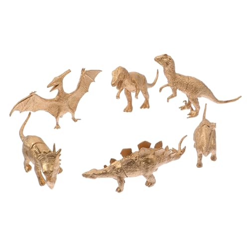 ifundom 6st Goldenes Dinosauriermodell Dschungel Dekorationen Minifiguren Miniatur-Dino-Figuren Dinosaurierfigur Spielzeug Mini-Dino Kinder Dekor Tierspielzeug Für Kinder Plastik von ifundom