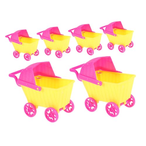 ifundom 6st Puppenwagen Winziges Trolley-Spielzeug Kinderwagenspielzeug Einkaufswagen-Modell Kinder Einkaufswagen Einkaufswagen-Spielzeug Mini-einkaufswagen Puppenhaus Zubehör Mini Plastik von ifundom