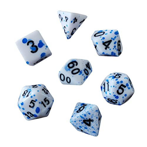 ifundom 7 Teiliges Brettspielwürfel Set Partyzubehör Rollenspielwürfel Realistische Blutwürfel Lustige Würfelspiel Requisiten Blutspritzerwürfel Rollenspielwürfel Acryl Blau von ifundom