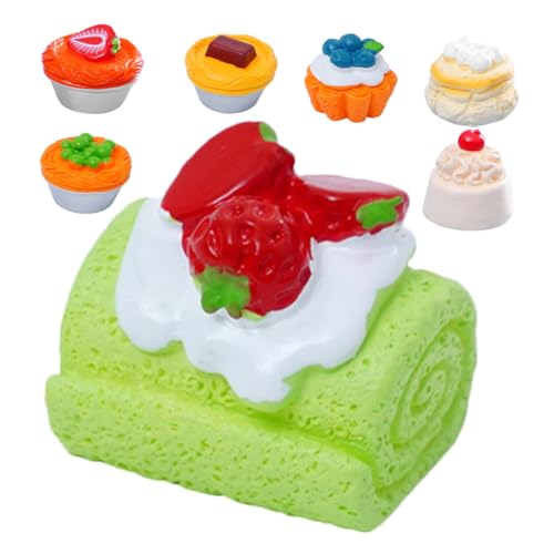 ifundom 7st Miniaturdesserts Miniaturlebensmittel Realistisch Realistischer Künstlicher Kuchen Bäckerei Spielzeug Miniatur-puppenhauszubehör Künstlicher Gefälschter Kuchen Food-Modell Harz von ifundom