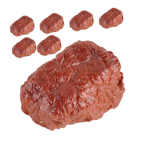 ifundom 7st Simulationsrindfleischmodell Gefälschtes Fleisch-lebensmittelmodell Dekoratives Lebensmittelmodell Rinderblock-Modell Fotografie Fleischmodell Küchenfleischmodell PVC Brown von ifundom