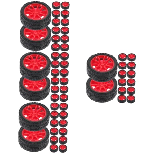 ifundom 80 STK Radspielzeugautoreifen Modellräder Für DIY-Spielzeug Rc-Auto-spielzeugrad Austausch Der Räder Eines Spielzeugautos Rc-fahrzeugrad Autoräder Zusammenbauen LKW-Rad Rot Gummi von ifundom