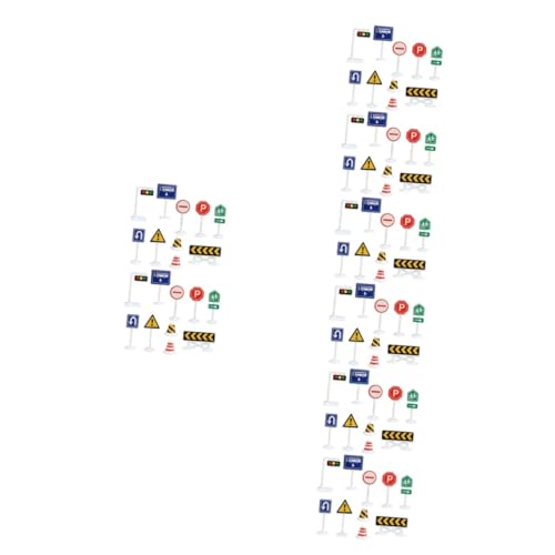 ifundom 80 Stück Mikro Verkehrszeichen Spielzeug Straßenschild Spielzeug Spielzeug Straßenschilder Für Kinder Ampelmodelle Verkehrsspielzeug Für Kinder Kleine Verkehrsschilder von ifundom