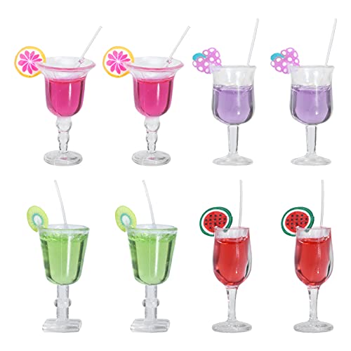 ifundom 8St Fruchtcocktail Wein Margarita Mini-Wasserbecher Cocktails sammlerstücke spielsachen barzubehör Simulation-Modell Toy Miniatur-Cocktail-Ornament Miniaturspielzeug Harz von ifundom