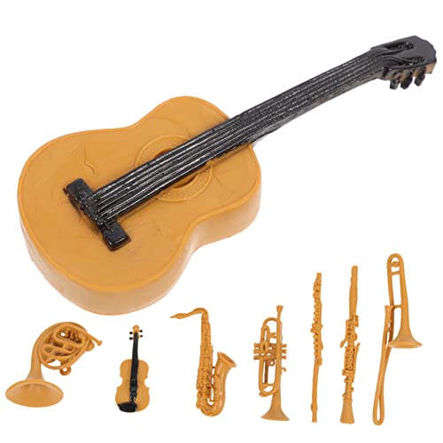 ifundom 8St Musikinstrument-Set-Modell dekorative Instrumente Horn-Trompeten-Statue Musical Toy Instruments Kinder musikinstrumente Miniaturinstrument Desktop-Posaune-Modell PVC Brown von ifundom