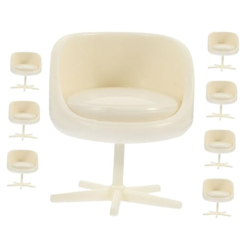 ifundom 8st Modell Eines Möbeldrehstuhls Modell Schaumstoffkugeln Spindel Toilettenpapier Kleiner Schwamm Schwamm Aufblasbare Schaumstoffbälle Mini-Stuhl Puppenhaus Beige Abs von ifundom