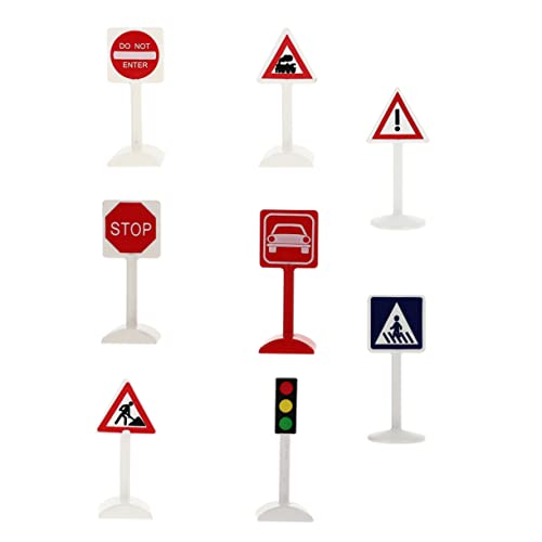 ifundom 8st Verkehrszeichen-Ornamente Spielzeug-autobahnschilder Mini-Spielzeug Simulation Straßenschild Miniband Mini-zubehör Verkehrszeichen Aus Spielzeug Lernspielzeug Colorful Plastik von ifundom