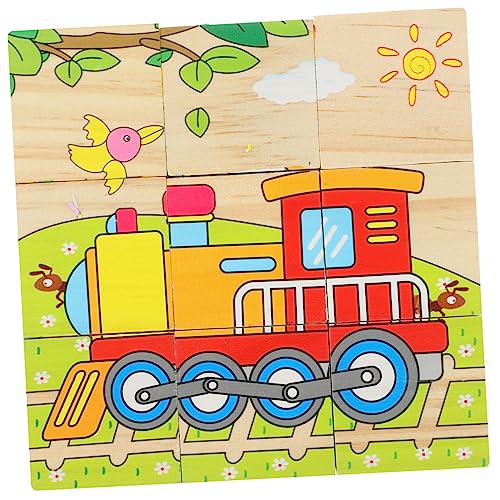 ifundom 9 Teiliges Holzpuzzle Für Kleinkinder Lustiges Verkehrsmittel Puzzle Mit Bunten Motiven Ideales Lernspielzeug Für Ab 2 Jahren Fördert Motorische Fähigkeiten Und Kreativität von ifundom