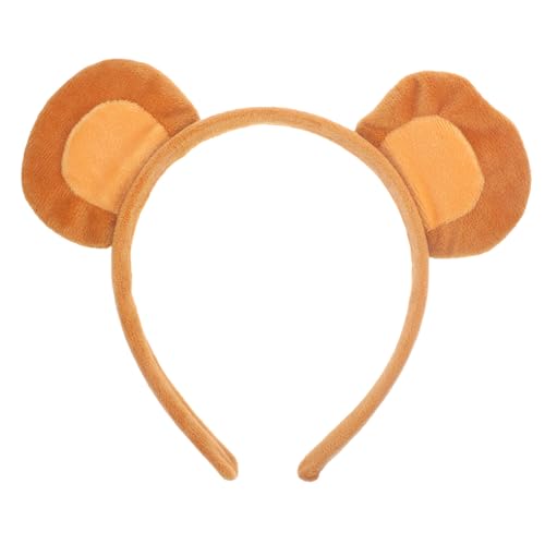 ifundom Affenohren Stirnband Tierische Stirnbänder Affen Stirnbänder Pompon-stirnband Kopfbedeckung Affenohren Und Cosplay-stirnband Affenkopf Spa-stirnband Haarband Plüsch Brown von ifundom