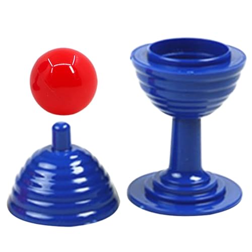 ifundom Amusement Zaubertrick Spielzeugkugel Trickspielzeug Zeigen Lustige Kugelvase für Kinderspielzeug einfache Streichspielzeuge Performance Ball Cup Stütze Party-Requisite Plastik Blue von ifundom