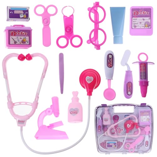 ifundom Arztset Für Kinder – 14-Teiliges Medizinisches Set – Violette Medizinische Tasche Und Anderes Zubehör (Zufällige Farbe) – Rollenspielset Für Jungen Und Mädchen von ifundom