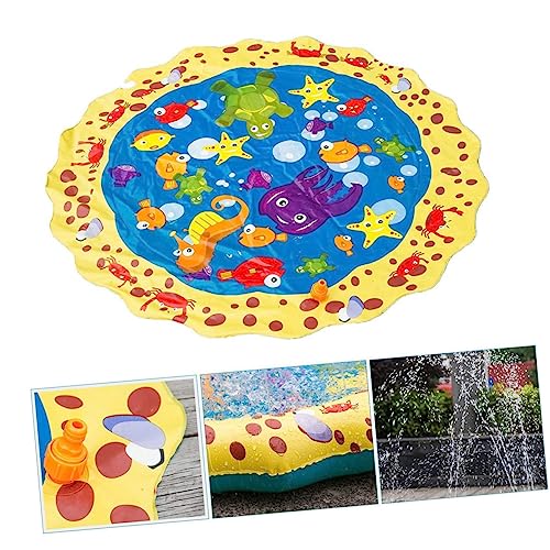 ifundom Aufblasbare Sprinkler Spielmatte Aus PVC Buntes Wasserspielzeug Für Im Freien Spielmatte Für Garten Strand Und Pool Wasser Spritzende Spielmatte Für Sommeraktivitäten von ifundom