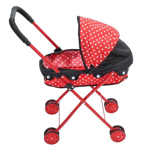 ifundom Babypuppenwagen Babypuppenzubehör Faltbarer Gepunkteter Puppenwagen Spielwagen Für Kleinkinder Und von ifundom