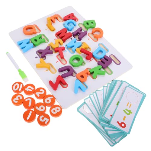 ifundom Baustein-Puzzle-Spielzeug Vorschulzählspielzeug Spiele Zur Buchstabenerkennung Alphabet-lernrätsel Puzzle-sortierspielzeug Aus Holz Zahlenrätsel Spielzeug ABC-Form-rätsel Hölzern von ifundom