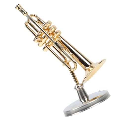 ifundom Blasinstrument Modell Puppenhaus Instrumentenmodell Saxophon Miniatur Kleine Trompete Puppenhaus Musikinstrument Musiktrompete Miniatur Musikinstrument Modell Trompete von ifundom