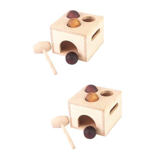 ifundom Box Mit 2 Sätzen Ballbox-Spielzeug ballschlagendes Spielzeug Musik pochendes Spielzeug interaktives Spielzeug kindererziehung Kinder klopfen Spielzeug Schlagspielzeug aus Holz von ifundom