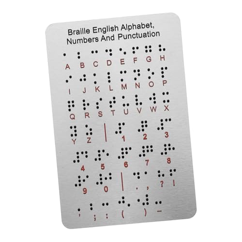 ifundom Braille Alphabet Tafel Mit Erhabenen Punkten Edelstahl Zahlen Satzzeichen Braille Lerntafel Für Anfänger Braille Unterricht Blinde Erwachsene von ifundom