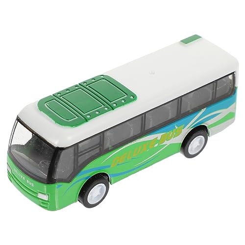 ifundom Busmodell zurückziehen der kleine Bus Zug Auto Toy car puppenwagen Simulationsbus Modellbus Metallbus Bewegliches Busmodell realistisches Busmodell Legierung Green von ifundom