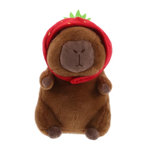 ifundom Capybara-plüschpuppe Kuscheltiere Kapybara-Kissen Capybara-schwimmplüsch Capybara-Zeug Erdbeer-schlafzimmerdekoration Kawaii Stofftier Capybara-bär Erdbeerspielzeug Kurzer Plüsch von ifundom