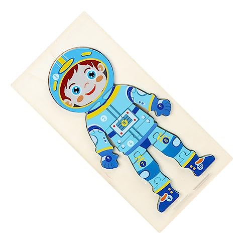 ifundom Charakterrätsel für Kleinkinder interaktives für Babys Birthday Present Kleinkindspielzeug Puzzle für 2 jährige Holz Sky-Blue von ifundom