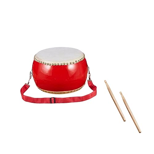 ifundom Cowhide Trommel Percussion Instrument Mit Schlagstöcken Und Trageriemen 20cm Musikspielzeug Für Holzspielzeug Für Kleine Musiker von ifundom