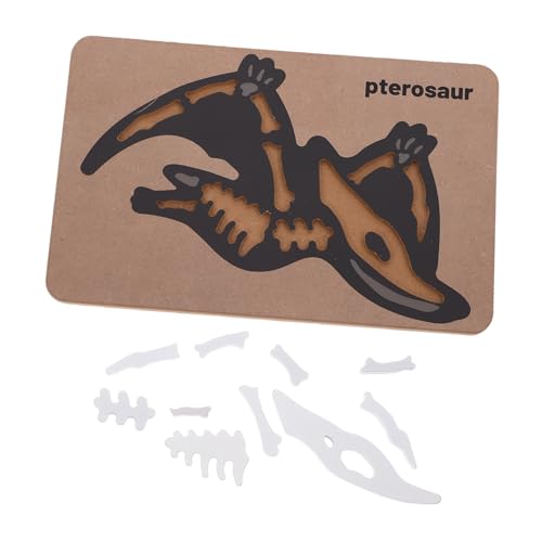 ifundom Dinosaurier-Fossilien-Puzzle Dinosaurier Fossilien Puzzle Holzspielzeug für - Jahre Montessori-Puzzle Dinosaurierfiguren Puzzlekleber Knochen Lernpuzzlespielzeug Lernspielzeug von ifundom