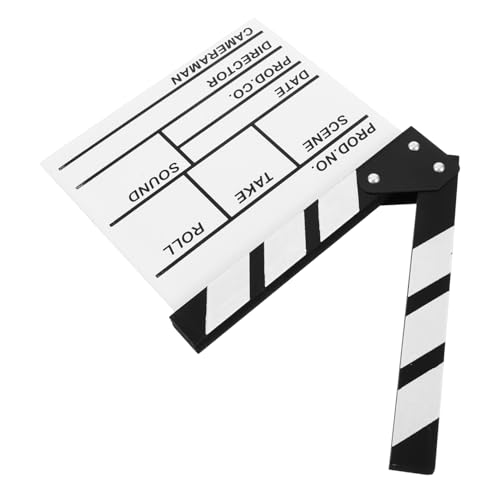 ifundom Direktor Board Klatschen Planke Klappbrett Filmrequisite Schiefertafeln Größere Szenenklappe Filmschindel-partygeschenk Klöppel Filmen Film-produktion Filmklapper Weiß Hölzern von ifundom