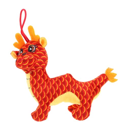 ifundom Drachen-kuscheltiere Stofftier Drache Gefülltes Puppenspielzeug Chinesisches Neujahrsdrachenspielzeug Drachen-Maskottchen- Drachenpuppe Rot Plüsch von ifundom