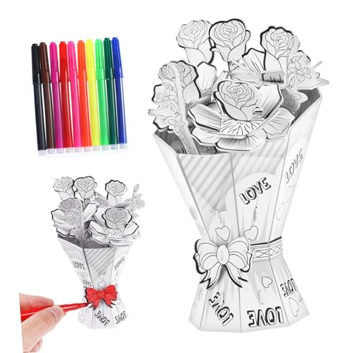 ifundom Dreidimensionales Papierpuzzle Puzzle Vase Geburtstag 3D Puzzle Kinder Mädchen Für Kinder Erwachsene Ornament Puzzle Gebäude von ifundom