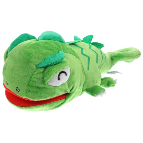 ifundom Eidechse Handpuppe Puppen Für Kinder Chamäleon-Puppe Handpuppe Mit Beweglichem Mund Plüsch-eidechsenspielzeug Fingerpuppen Drachen Handpuppe Plüschtier Pp Baumwolle Green von ifundom