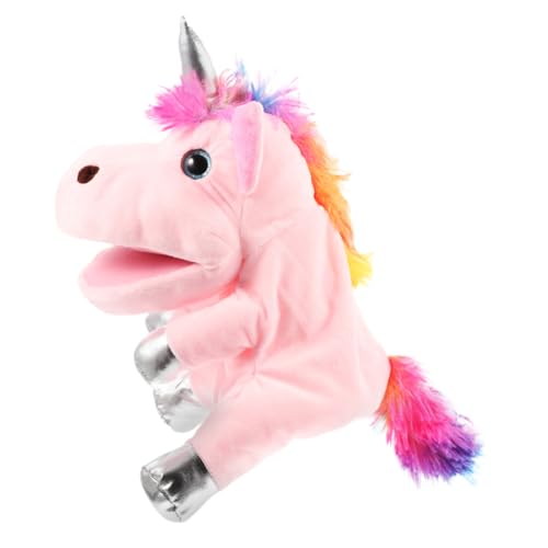 ifundom Einhorn Handpuppe Realistische Handpuppe Kinder Einhorn Spielzeug Einhorn-Spielzeug Zum Selbermachen Lebensechte Einhornpuppe Lebensechtes Handspielzeug Rosa Pp Baumwolle von ifundom