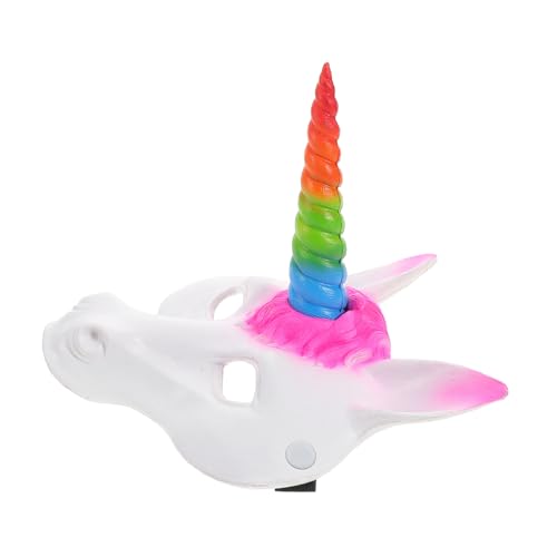 ifundom Einhorn-maske Tierische Cosplay-maske Pferdekopfmaske Tierkopfmaske Pferdemaske Karneval Party Maske Halloween-partyzubehör Halloween-einhorn-kostüm Lustige Tiermaske Fuchsmaske Pu von ifundom