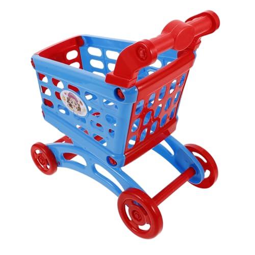 ifundom Einkaufswagen Spielzeug-Einkaufskorb Babywagen Kinderwagen Schiebespielzeug für Kleinkinder 1-3 Supermarkt Zubehör Einkaufskorb für Kinder Mini Körbe Miniwagen Plastik von ifundom