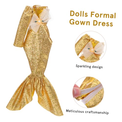 ifundom Elegantes Puppenkleid Meerjungfrau Stil mit Handtasche Halskette und Schuhen Teiliges Puppenkleidung für Kreatives Spiel und Stilvolle Verkleidung von Mädchen ifundom Elegantes Puppenkleid Meerjungfrau Stil mit Handtasche Halskette und Schuhen Teiliges Puppenkleidung für Kreatives Spiel und Stilvolle Verkleidung von Mädchen von ifundom