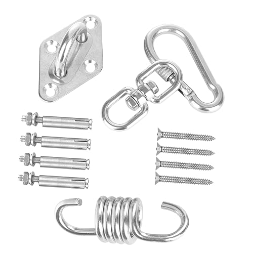 ifundom Hängemattenhaken Set Aus Robustem Edelstahl Bis Belastbar Ideal Für Hängesessel Schaukel Und Schaukelsitz Silberfarben Inklusive Deckenhaken Für Sichere von ifundom