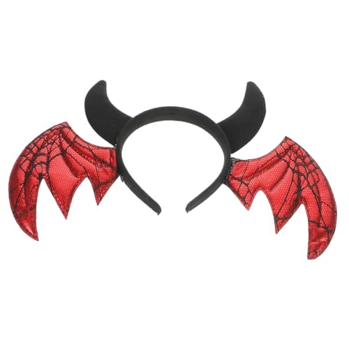 ifundom Halloween-kopfbedeckung Halloween-haarbänder Halloween-party-stirnband Halloween-party-kopfschmuck Halloween-kopfhörer Halloween-kopfschmuck Stirnband Aus Teufelshorn Rot Plastik von ifundom