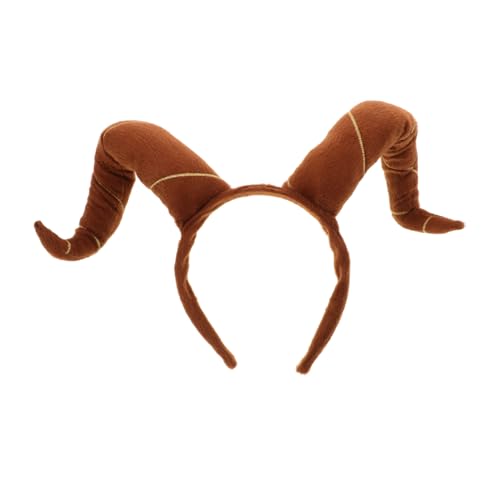 ifundom Halloween-stirnband Stirnband Halloween Ausgefallen Cosplay-kopfbedeckung Hörner Halloween Haarband Aus Horn Halloween-kostümhörner Haarbänder Hörner Stirnband Tuch Brown von ifundom