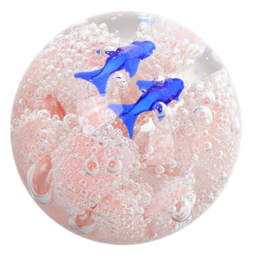 ifundom Handgeblasene Glaskorallenfischfigur Kugelornament 3D Meerespflanze Aquariumdekor Themen Briefbeschwerer Für Bürotischdekoration von ifundom