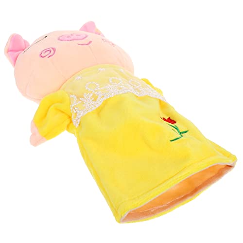 ifundom Handpuppe Früherziehung interaktives pucktuch Fun Toy Fantasiespielzeug Hand Puppet kinderspielzeug -Trainingspuppe Handpuppen für Babys Plüsch Yellow von ifundom