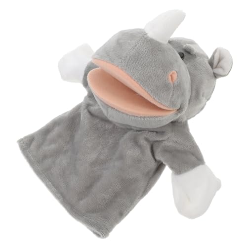 ifundom Handpuppe Nashorn Puppentheater Früherziehung Fantasiespielzeug für Rollenspiele Tierische Fingerpuppen dekoratives Handpuppenspielzeug PP Baumwolle Grey von ifundom