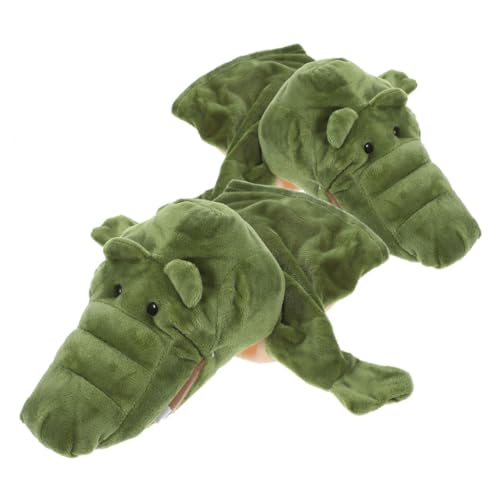 ifundom Handpuppenspielzeug für Kinder -Handpuppen Handpuppen für Kinder Fingertierpuppe Plüsch Handpuppe Langlebiges Spielzeug Spielzeug Hai-Handpuppe Alligator Handpuppe Green von ifundom